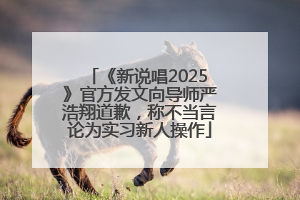 《新说唱2025》官方发文向导师严浩翔道歉，称不当言论为实习新人操作