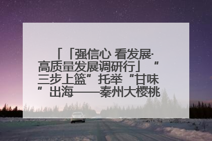 「强信心 看发展·高质量发展调研行」“三步上篮”托举“甘味”出海——秦州大樱桃高质量发展动作分解