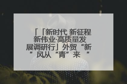 「新时代 新征程 新伟业·高质量发展调研行」外贸“新”风从“青”来 “双向奔赴”启新程