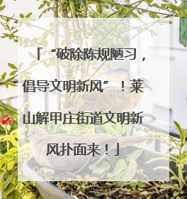 “破除陈规陋习，倡导文明新风”！莱山解甲庄街道文明新风扑面来！