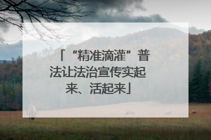 “精准滴灌”普法让法治宣传实起来、活起来