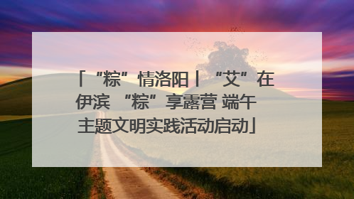 “粽”情洛阳丨“艾”在伊滨 “粽”享露营 端午主题文明实践活动启动