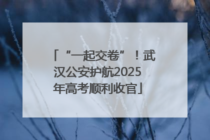 “一起交卷”！武汉公安护航2025年高考顺利收官