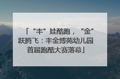 “丰”娃酷跑，“金”跃腾飞：丰金博苑幼儿园首届跑酷大赛落幕