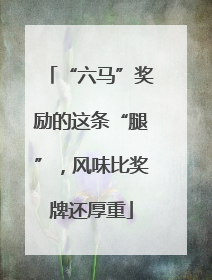 “六马”奖励的这条“腿”，风味比奖牌还厚重