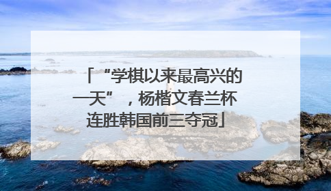 “学棋以来最高兴的一天”，杨楷文春兰杯连胜韩国前三夺冠