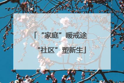 “家庭”暖戒途 “社区”塑新生