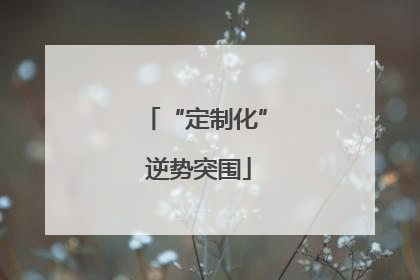 “定制化” 逆势突围