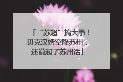 “苏超”搞大事！贝克汉姆空降苏州，还说起了苏州话