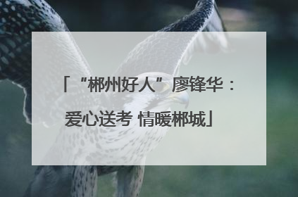 “郴州好人”廖锋华：爱心送考 情暖郴城
