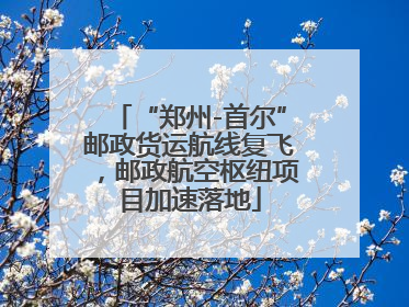 “郑州-首尔”邮政货运航线复飞，邮政航空枢纽项目加速落地