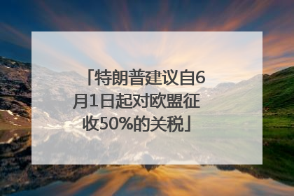 特朗普建议自6月1日起对欧盟征收50%的关税