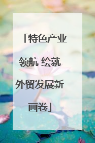 特色产业领航 绘就外贸发展新画卷