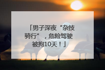 男子深夜“杂技骑行”，危险驾驶被拘10天！