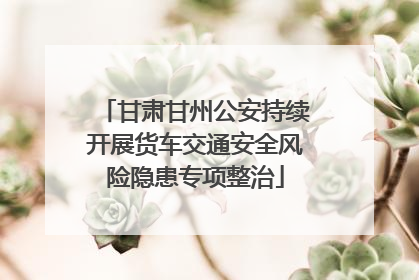 甘肃甘州公安持续开展货车交通安全风险隐患专项整治