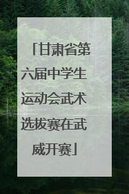 甘肃省第六届中学生运动会武术选拔赛在武威开赛