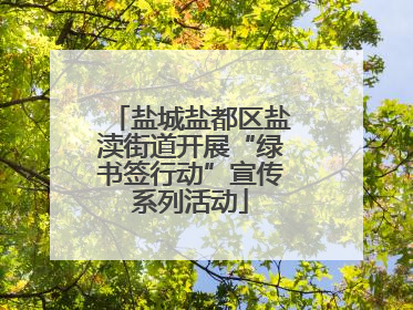盐城盐都区盐渎街道开展“绿书签行动”宣传系列活动