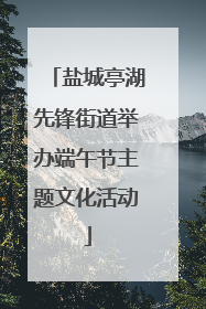 盐城亭湖先锋街道举办端午节主题文化活动
