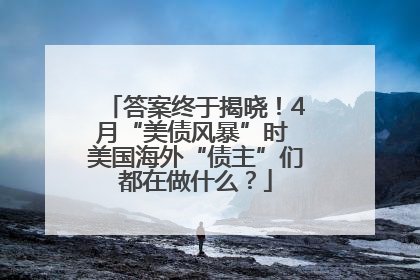 答案终于揭晓！4月“美债风暴”时 美国海外“债主”们都在做什么？