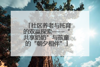 社区养老与托育的双赢探索——“共享奶奶”与孩童的“朝夕相伴”