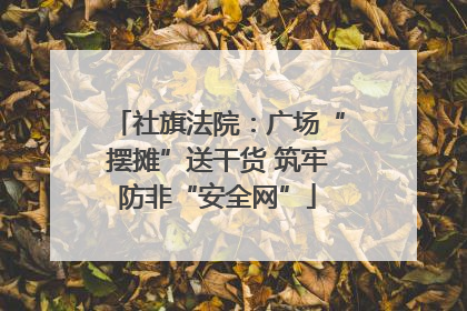 社旗法院：广场“摆摊”送干货 筑牢防非“安全网”