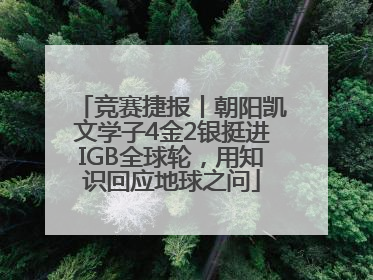 竞赛捷报丨朝阳凯文学子4金2银挺进IGB全球轮，用知识回应地球之问