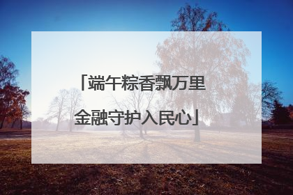 端午粽香飘万里 金融守护入民心