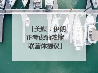美媒：伊朗正考虑铀浓缩联营体提议
