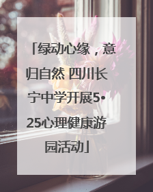 绿动心缘，意归自然 四川长宁中学开展5•25心理健康游园活动