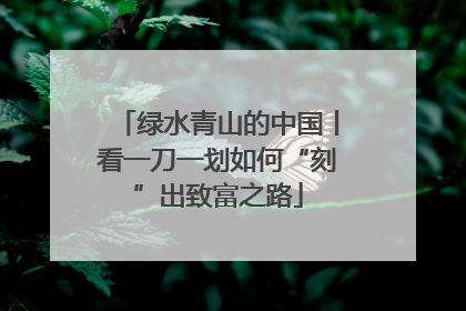 绿水青山的中国丨看一刀一划如何“刻”出致富之路