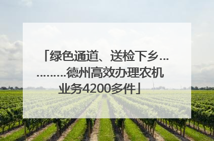 绿色通道、送检下乡…………德州高效办理农机业务4200多件