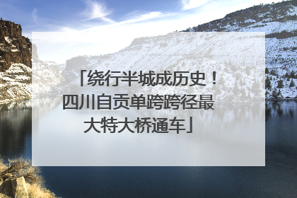绕行半城成历史！四川自贡单跨跨径最大特大桥通车