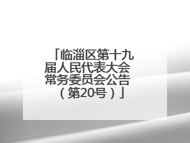 临淄区第十九届人民代表大会常务委员会公告（第20号）