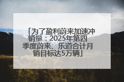 为了盈利蔚来加速冲销量：2025年第四季度蔚来、乐道合计月销目标达5万辆