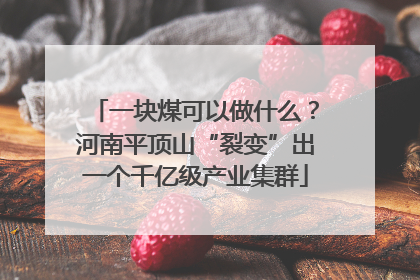 一块煤可以做什么？河南平顶山“裂变”出一个千亿级产业集群