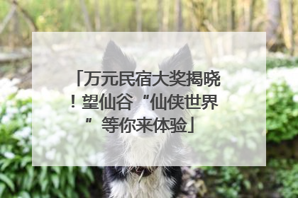 万元民宿大奖揭晓！望仙谷“仙侠世界”等你来体验