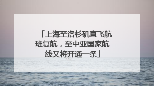 上海至洛杉矶直飞航班复航，至中亚国家航线又将开通一条