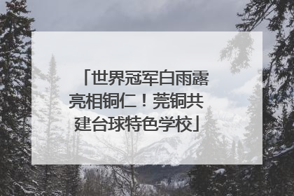 世界冠军白雨露亮相铜仁！莞铜共建台球特色学校