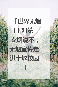 世界无烟日丨对第一支烟说不，无烟宣传走进十堰校园