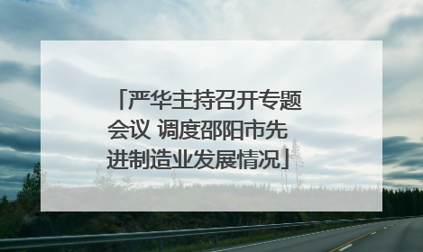 严华主持召开专题会议 调度邵阳市先进制造业发展情况
