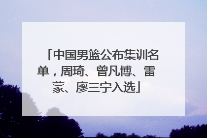 中国男篮公布集训名单，周琦、曾凡博、雷蒙、廖三宁入选