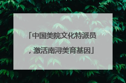 中国美院文化特派员，激活南浔美育基因