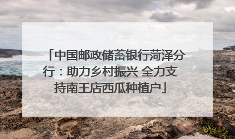 中国邮政储蓄银行菏泽分行：助力乡村振兴 全力支持南王店西瓜种植户