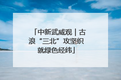 中新武威观｜古浪“三北”攻坚织就绿色经纬