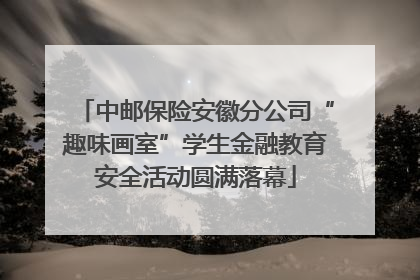 中邮保险安徽分公司“趣味画室”学生金融教育安全活动圆满落幕