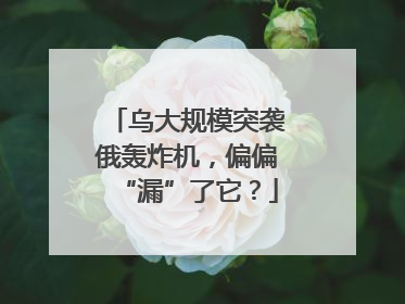 乌大规模突袭俄轰炸机，偏偏“漏”了它？