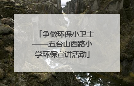 争做环保小卫士——五台山西路小学环保宣讲活动