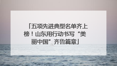 五项先进典型名单齐上榜！山东用行动书写“美丽中国”齐鲁篇章