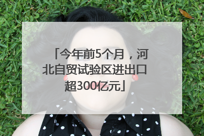 今年前5个月，河北自贸试验区进出口超300亿元