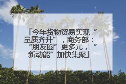今年货物贸易实现“量质齐升”，商务部：“朋友圈”更多元，“新动能”加快集聚
